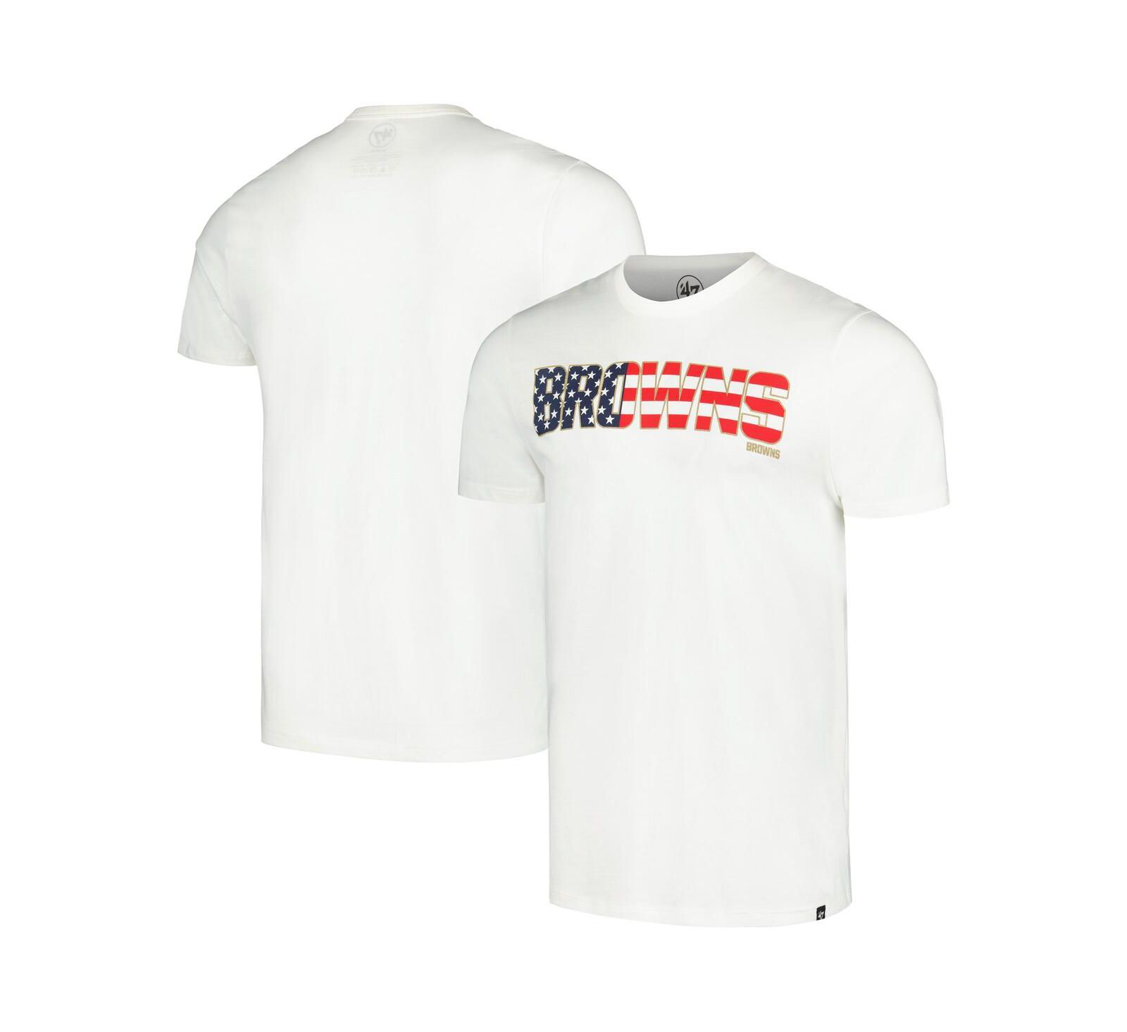 '47 Brand Men's White Cleveland Browns Flag Script Franklin T-Shirt