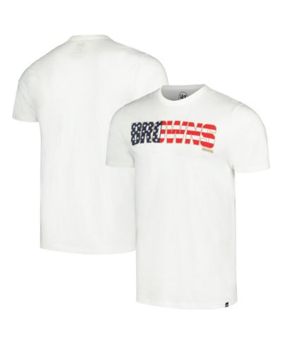 '47 Brand Men's White Cleveland Browns Flag Script Franklin T-Shirt