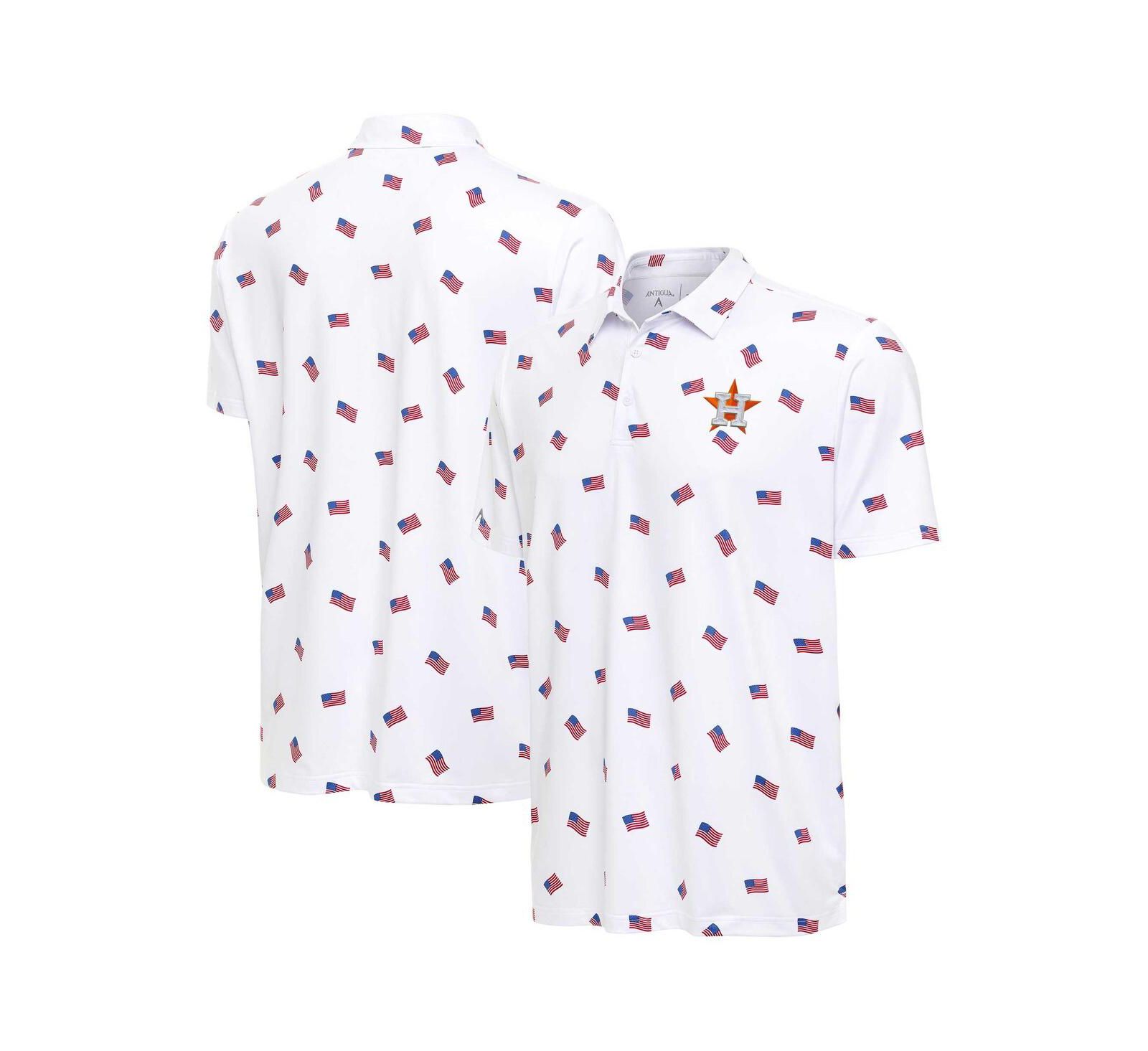Antigua Men's White Houston Astros Americana Polo