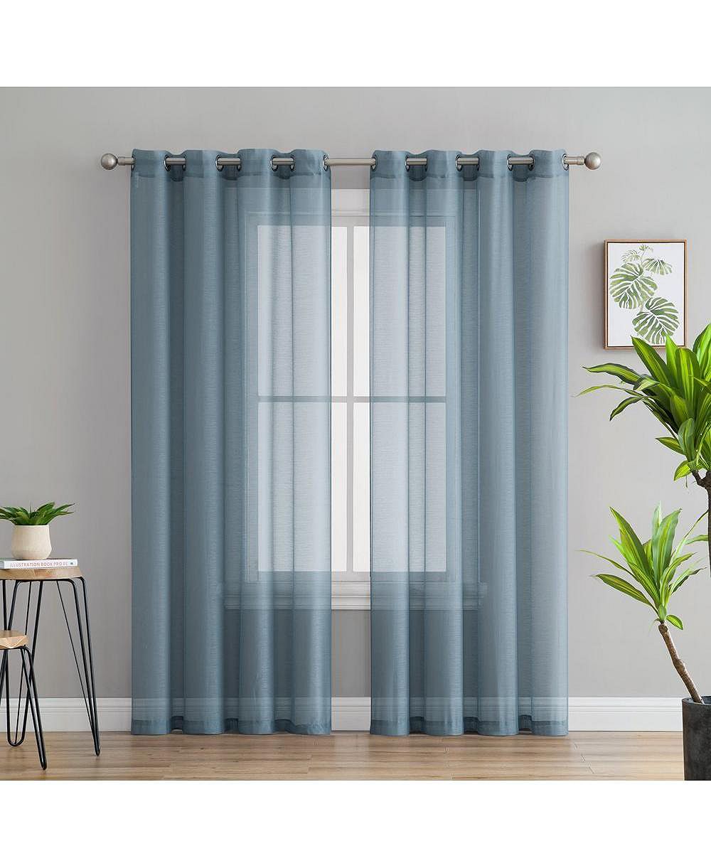 Полупрозрачные шторы HLC.ME 2 Piece Semi Sheer Voile Window Curtain Drapes Grommet Panels