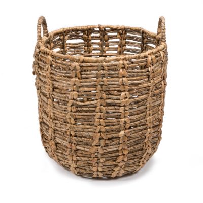 Laurel 19.49" Bohemian Hand-Woven Abaca Hamper Basket with Handles