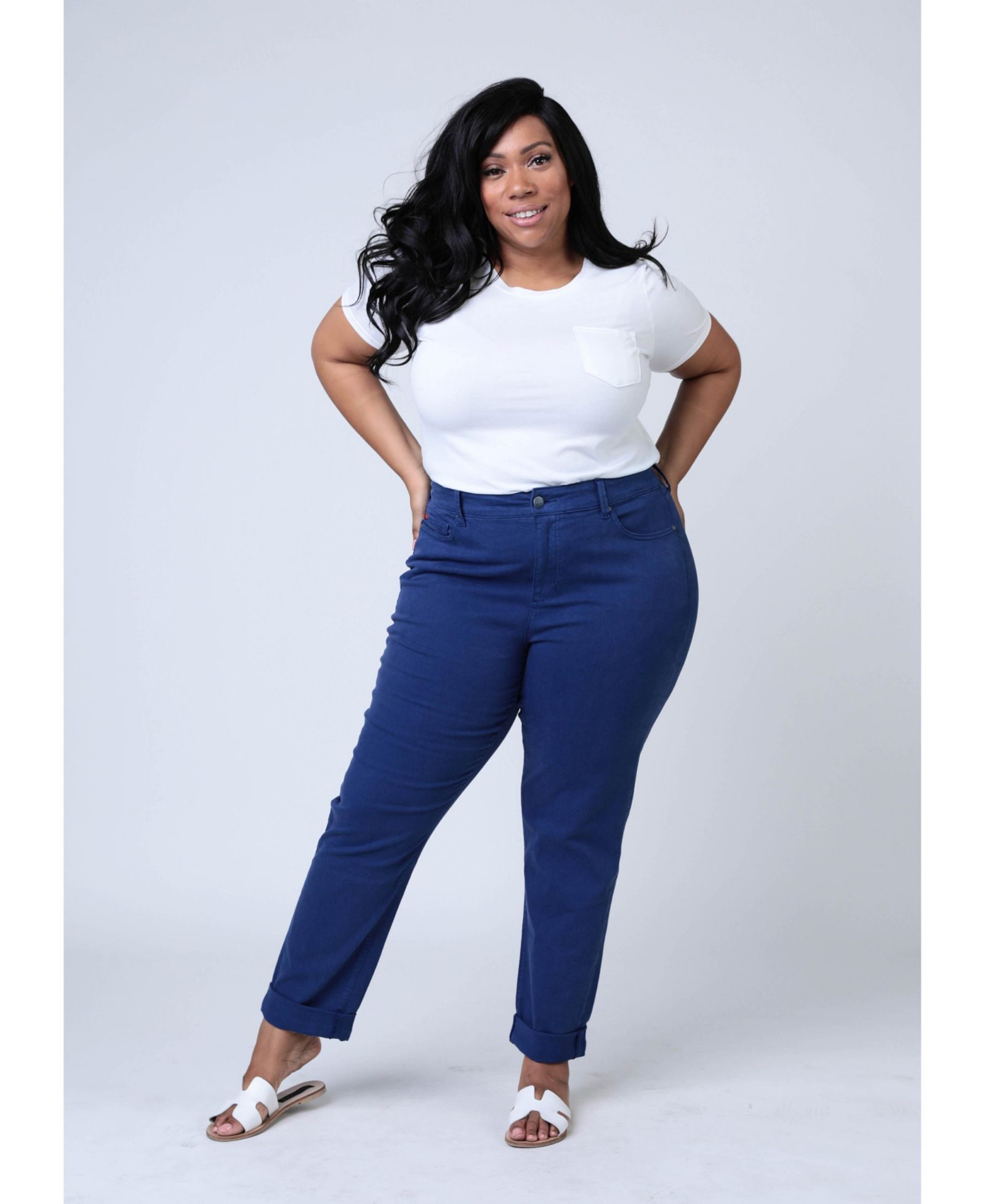 SLINK Jeans Plus Size High Rise Boyfriend Jeans