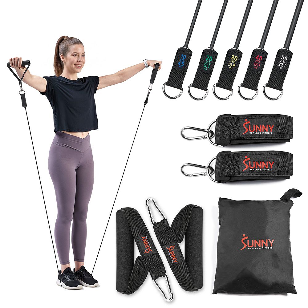 Sunny Health & Fitness Набор эспандеров Resistance Tube Set, 10-50LBs
