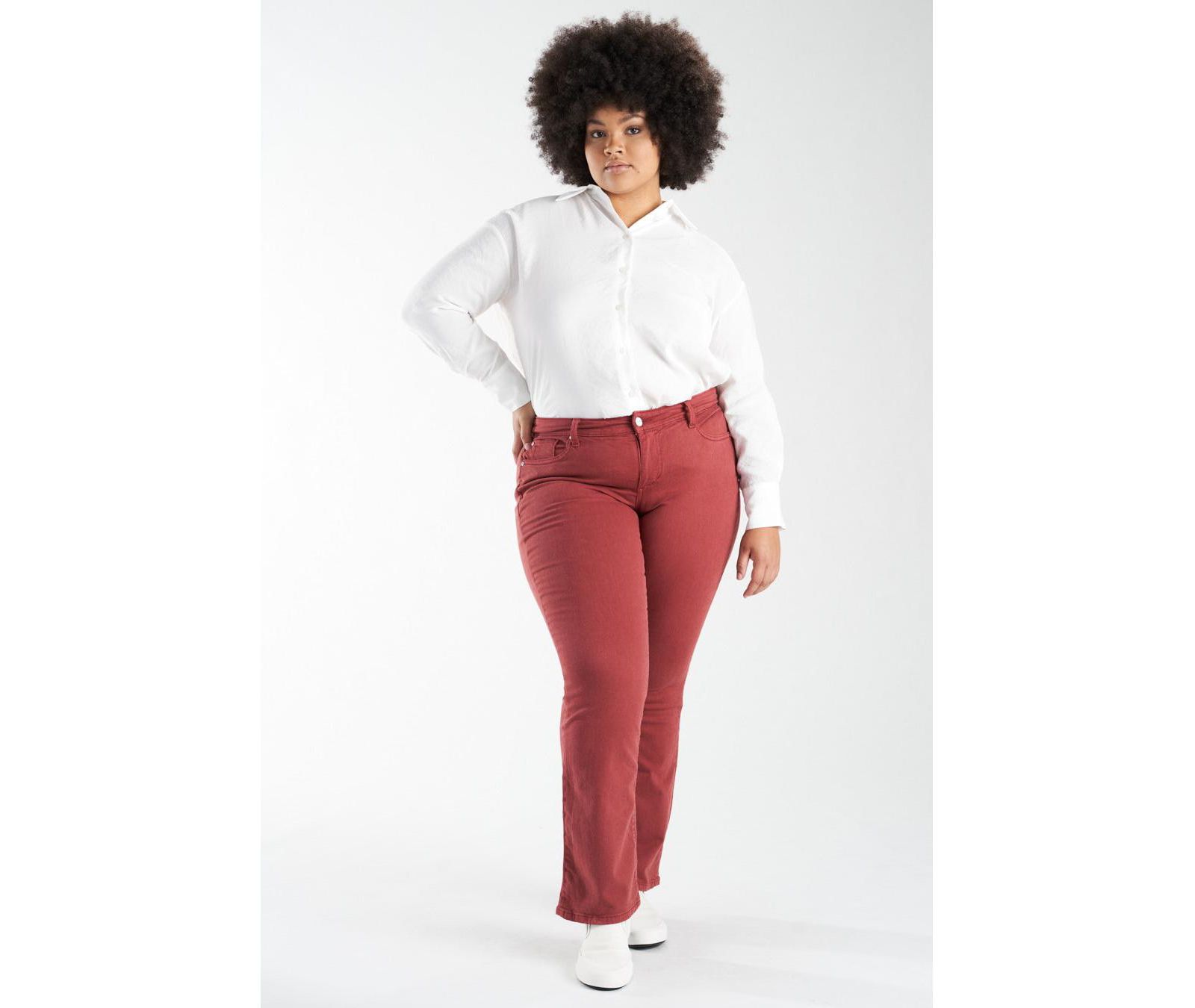 Джинсы SLINK Jeans Plus Size с завышенной талией и клешем