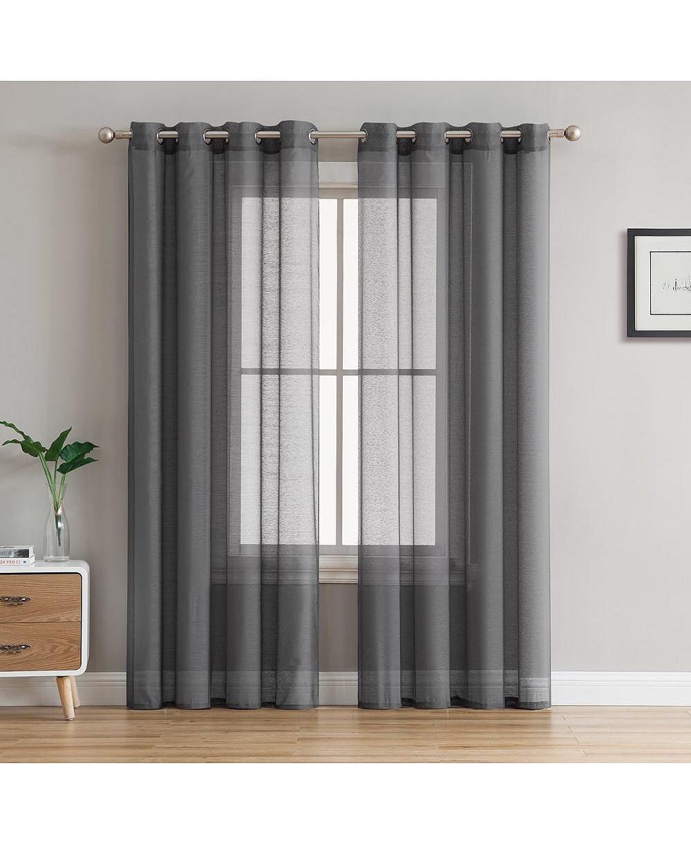 Шторы HLC.me 2 Piece Semi Sheer Voile Window Curtain Drapes Grommet Panels