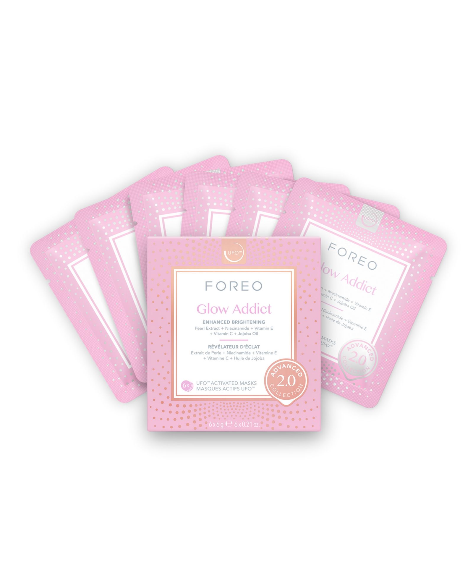Маска Foreo 2.0 UFO Glow Addict, 6x6g