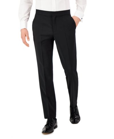 Мужские брюки Hugo Boss Men Unfinished Hem Modern-Fit Wool Blend Super Flex Stretch Tuxedo