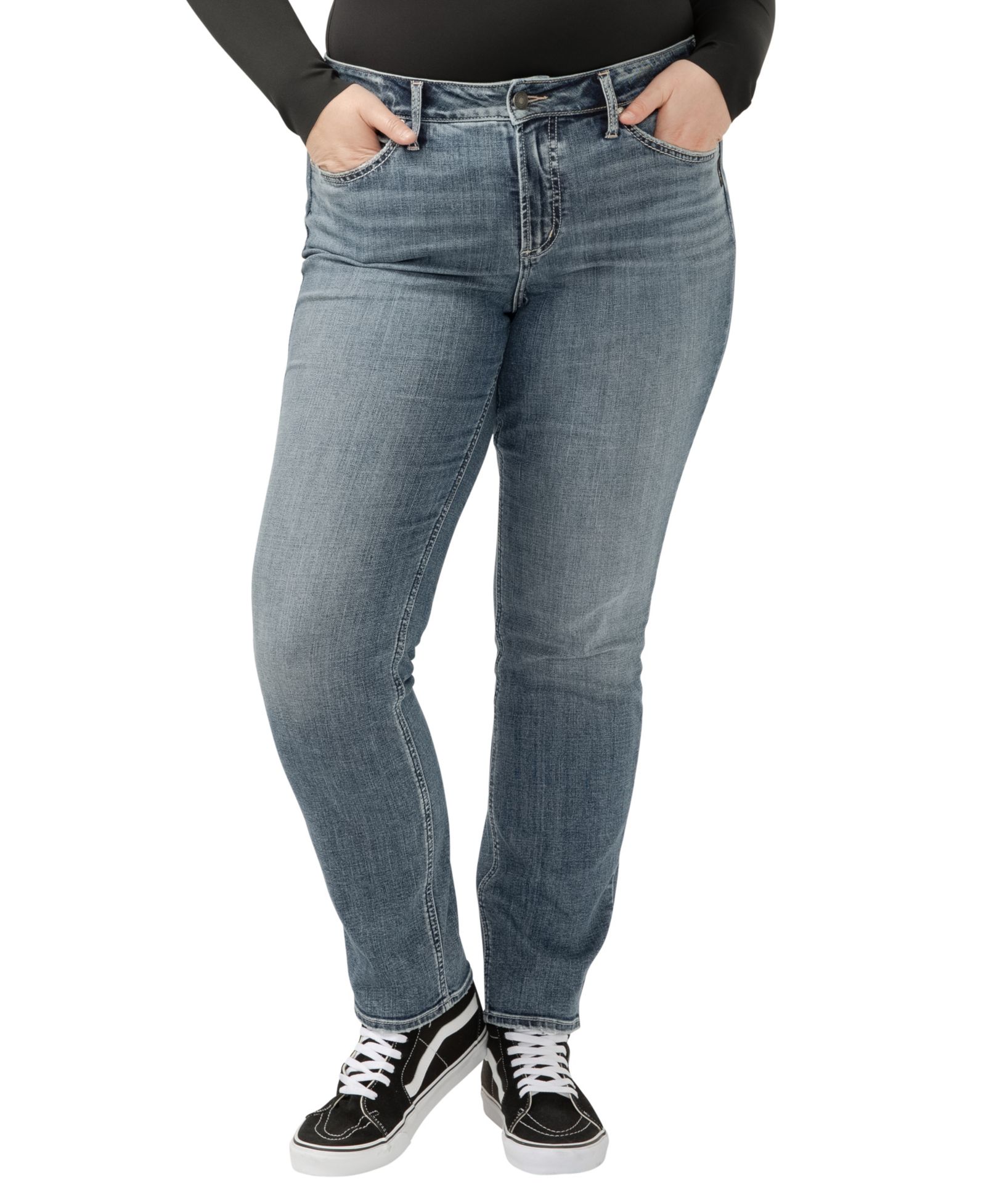 Silver Jeans Co. Plus Size Suki High-Rise Curvy-Fit Straight Jeans