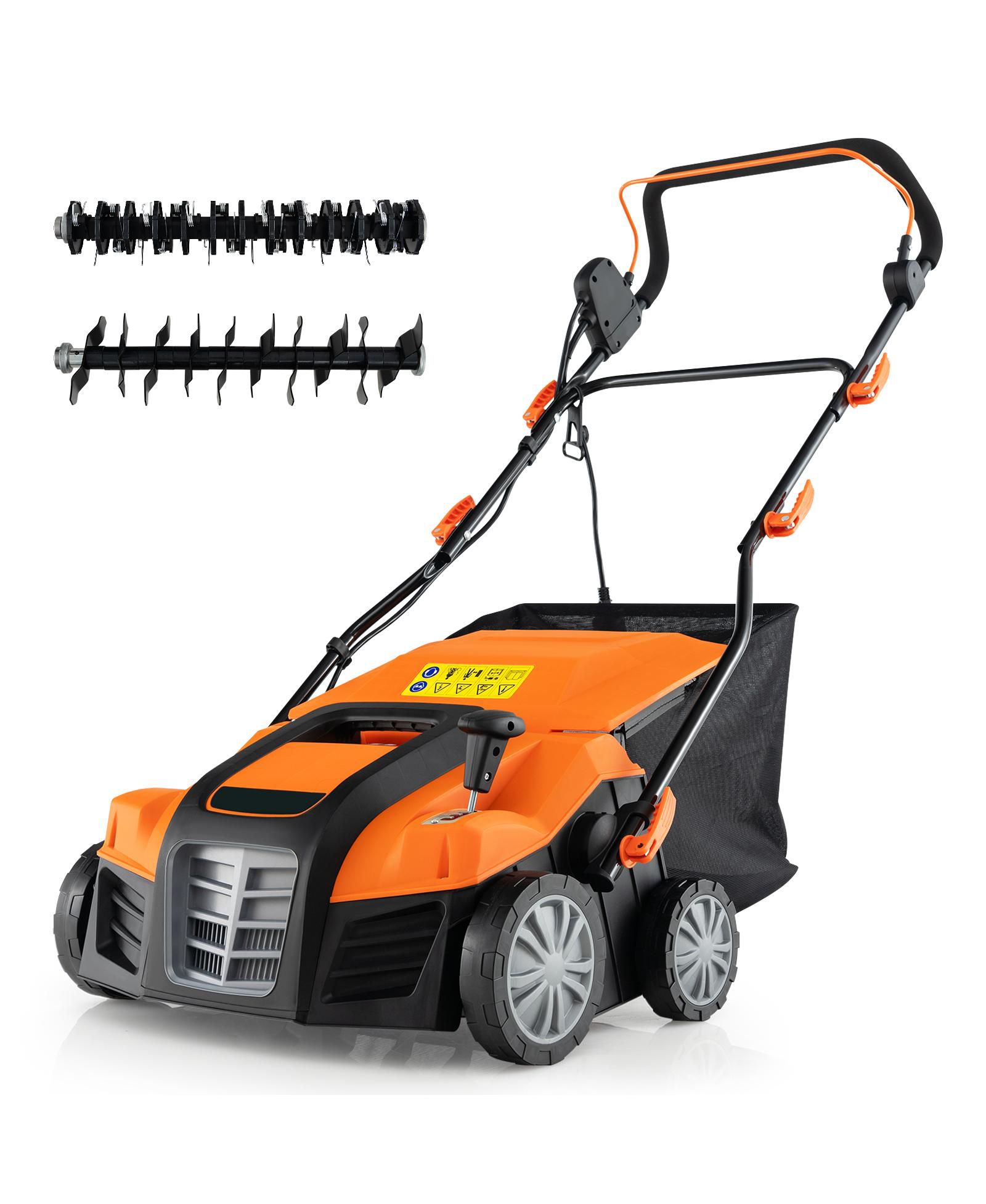 Electric Grass Dethatcher and Scarifier for Lawn Care with Collection Bag