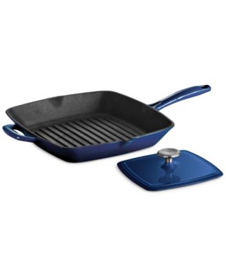 Tramontina Bestow 11-Inch Cast Iron Enameled Grill Pan with Press