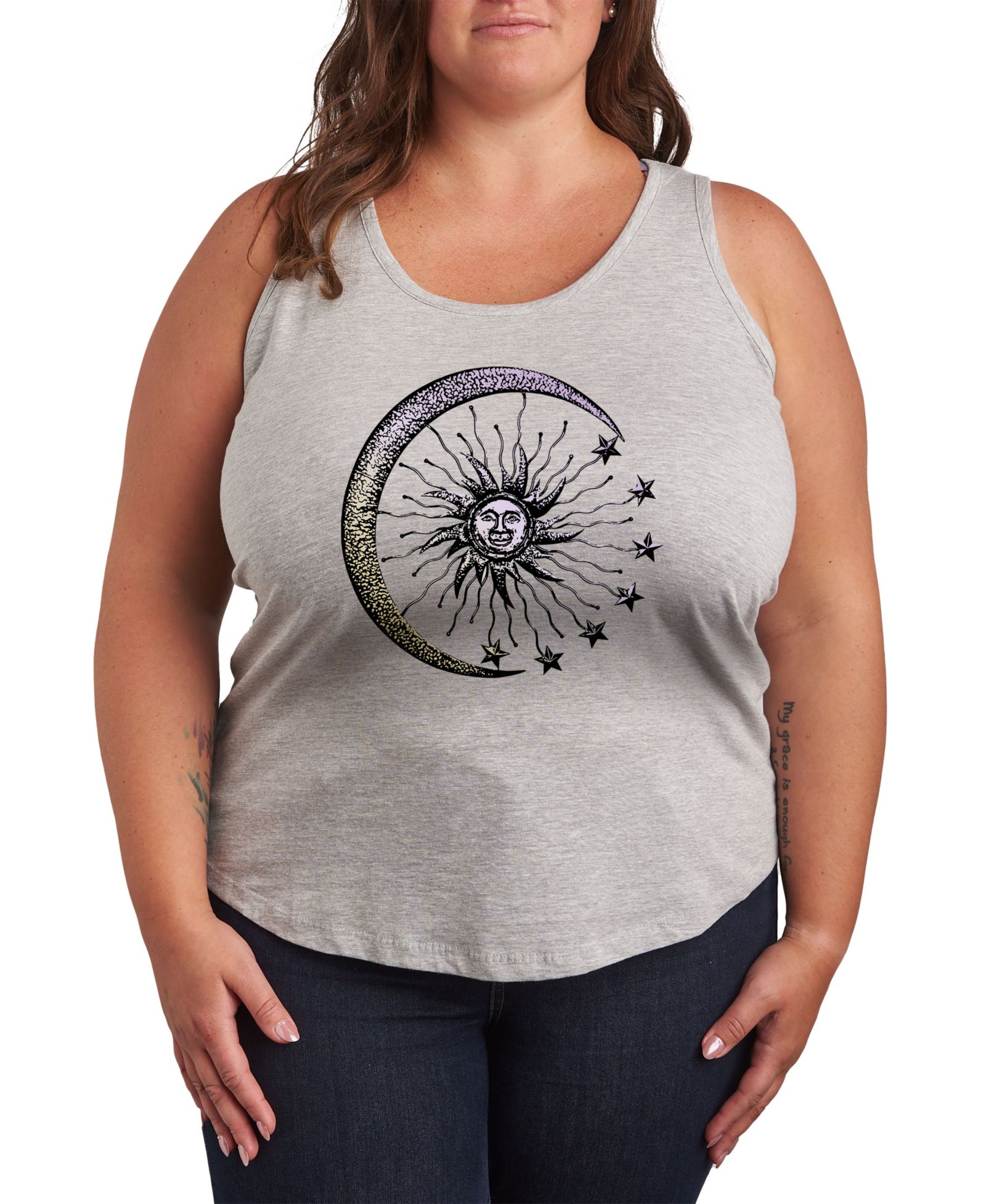 Hybrid Apparel Графический топ Plus Size Sun Moon