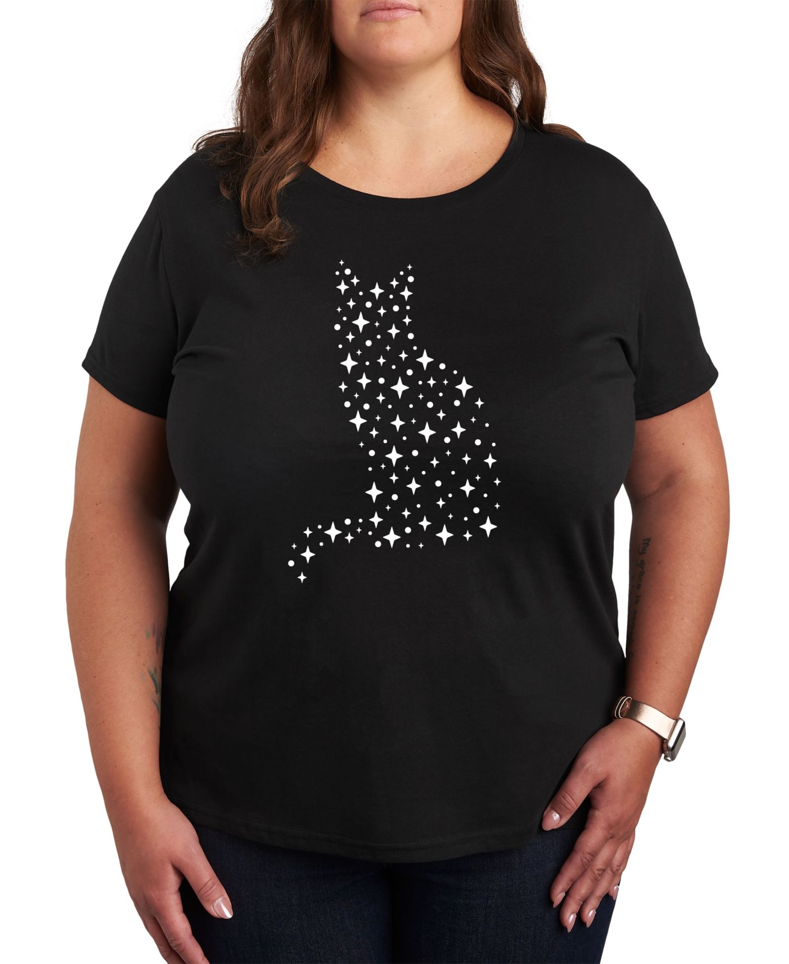 Футболка Hybrid Apparel Celestial Cat Plus Size Graphic Tee
