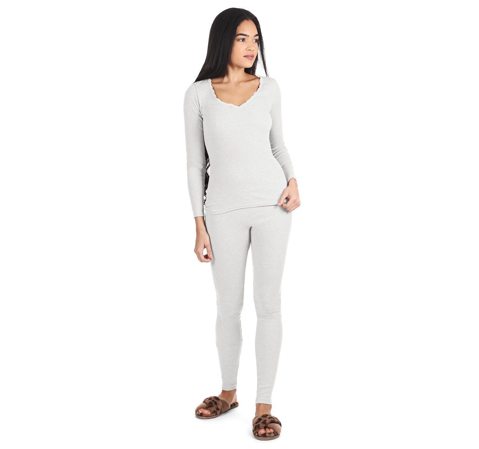 MeMoi Women's Organic Cotton Seamless Classic Ribbed Leggings
