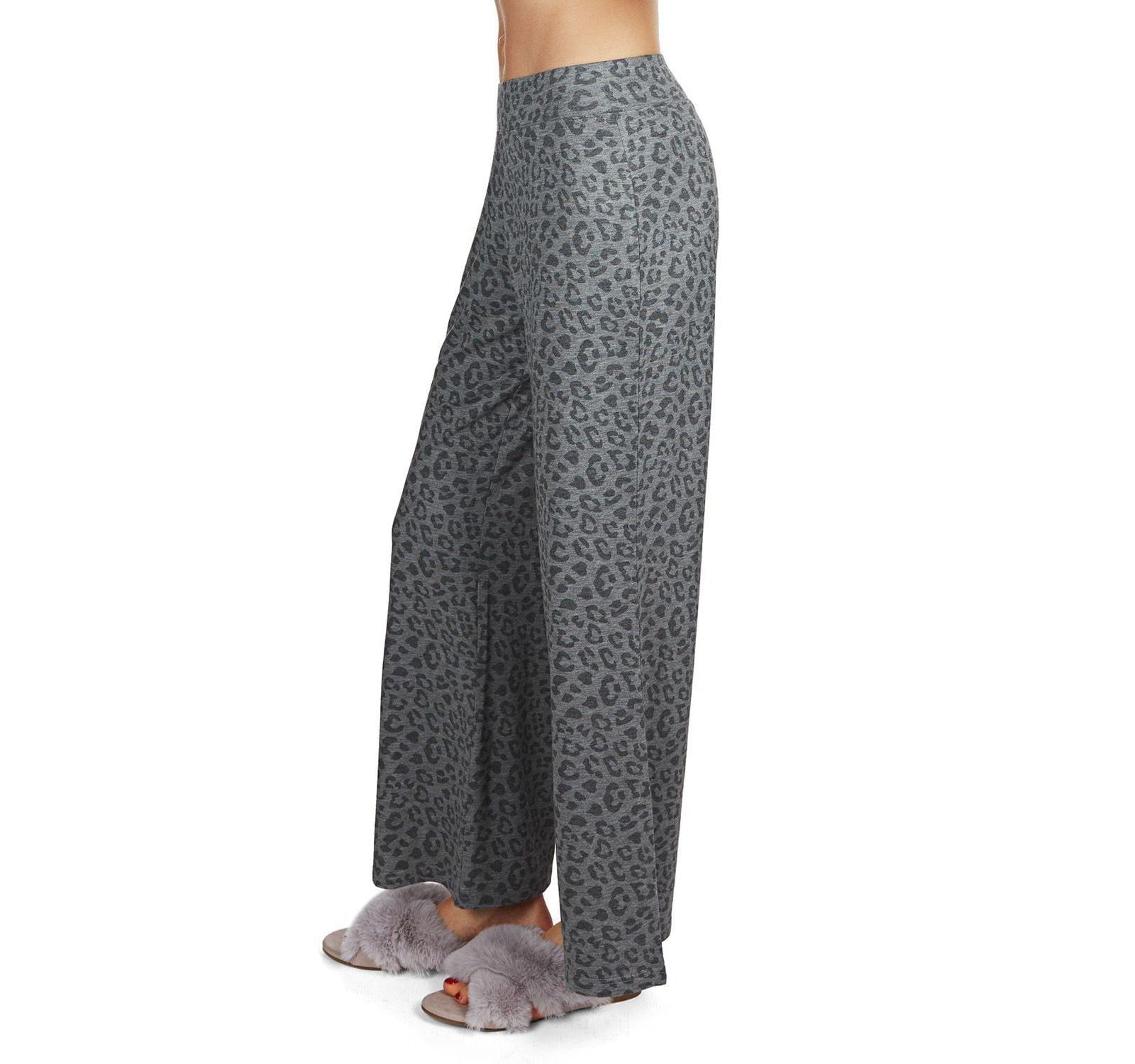 MeMoi Women's French Terry Cloth Leopard Print Lounge Pants