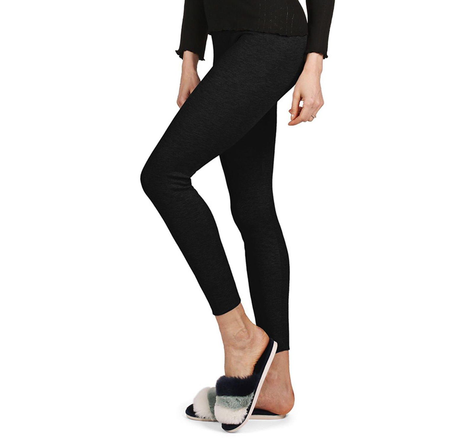 MeMoi Women's 100% Cotton Pointelle Rib Knit Seamless Leggings