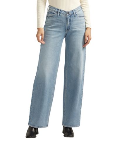 Silver Jeans Co. Women's V-Front High Rise Wide Leg Jeans