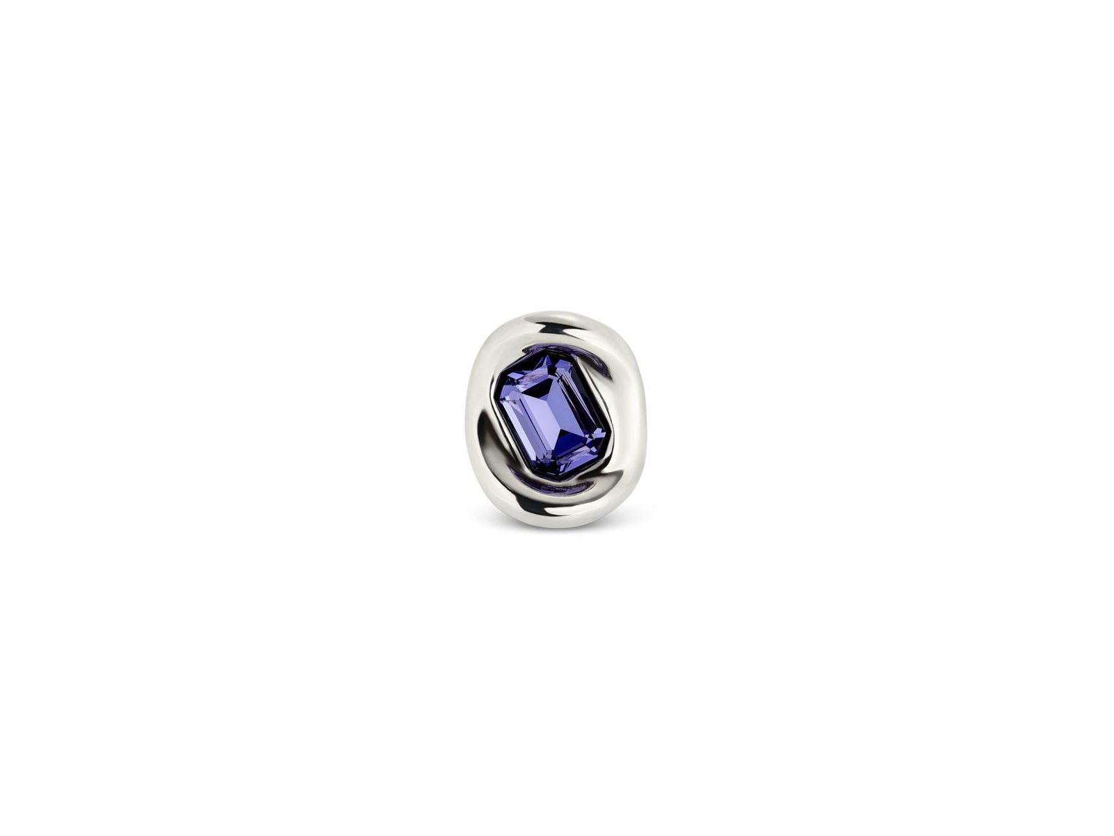 UNOde50 Sterling Silver Plated Ring with Purple Faceted Glass