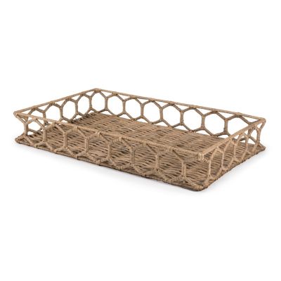 Декоративный плетеный поднос Jonathan Y Honeycomb 19.75" Rattan