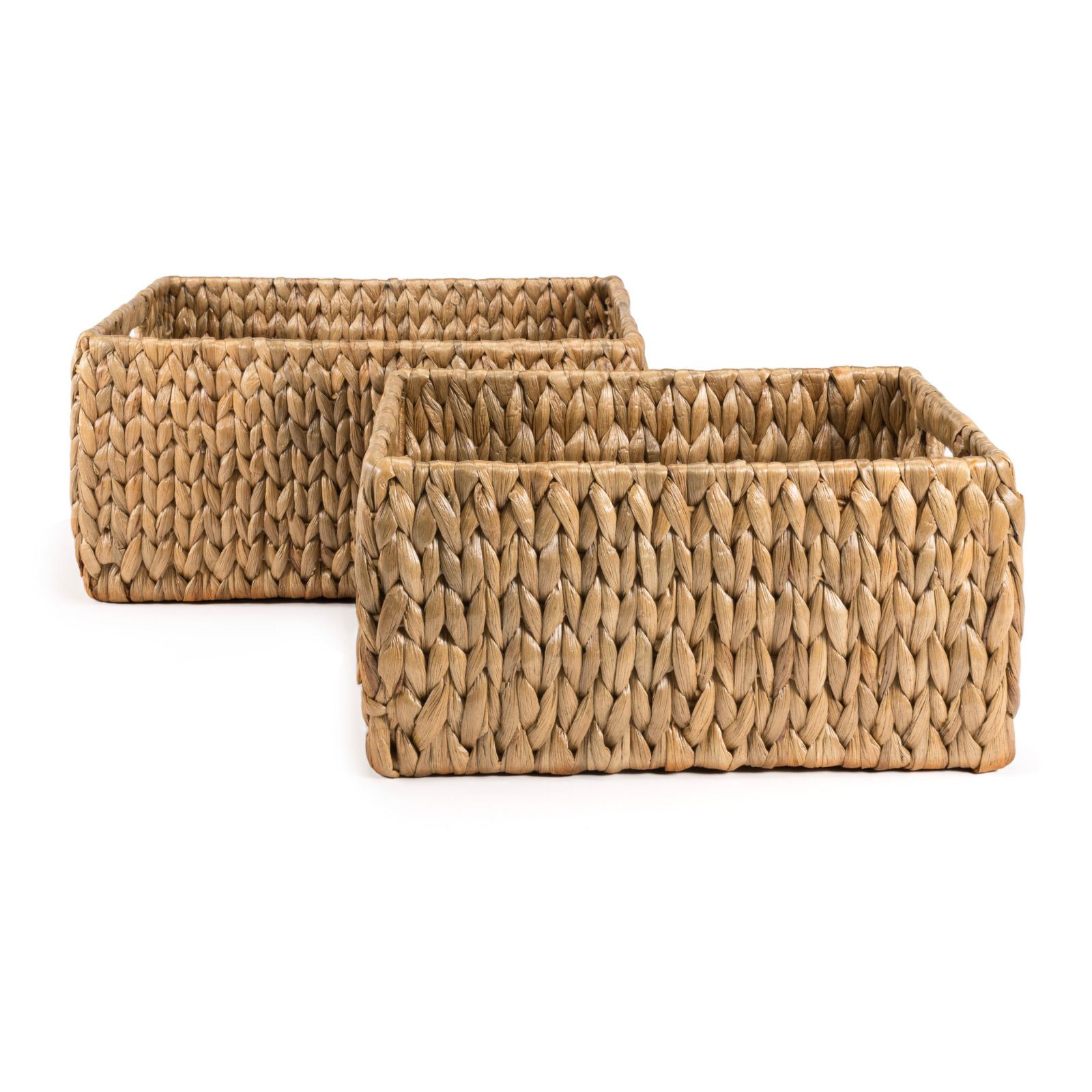 Плетеные корзины Jonathan Y Leif Rustic Minimalist с ручками, натуральный (набор из 2 шт.)