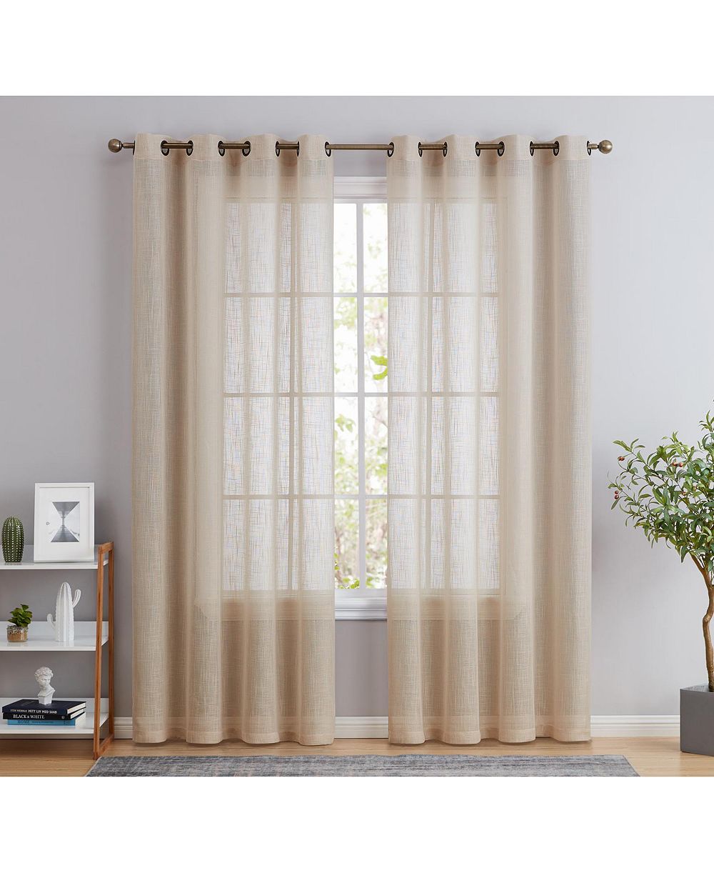 HLC.me шторы Abbey faux linen, полупрозрачные, 2 панели