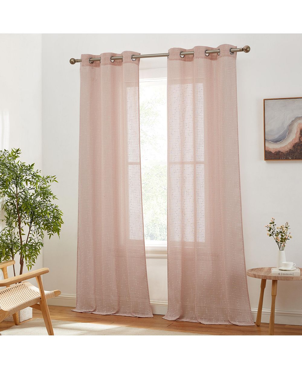 Полупрозрачные шторы HLC.ME Emily Faux Linen с люверсами, 2 панели
