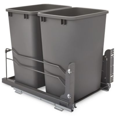 Rev-A-Shelf Double Pull Out Trash Can 35 Qt with Soft-Close, 53WC-1835SCDM-213