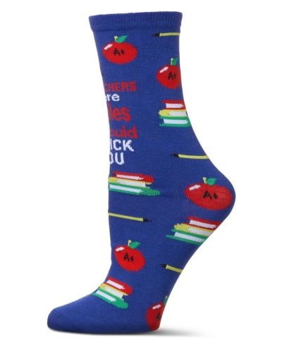 MeMoi носки Crew Socks If Teachers Were Apples Greeting Card