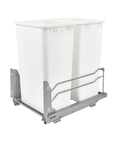 Rev-A-Shelf Double Pull Out Trash Can 50 Qt with Soft-Close, 53WC-2150SCDM-211
