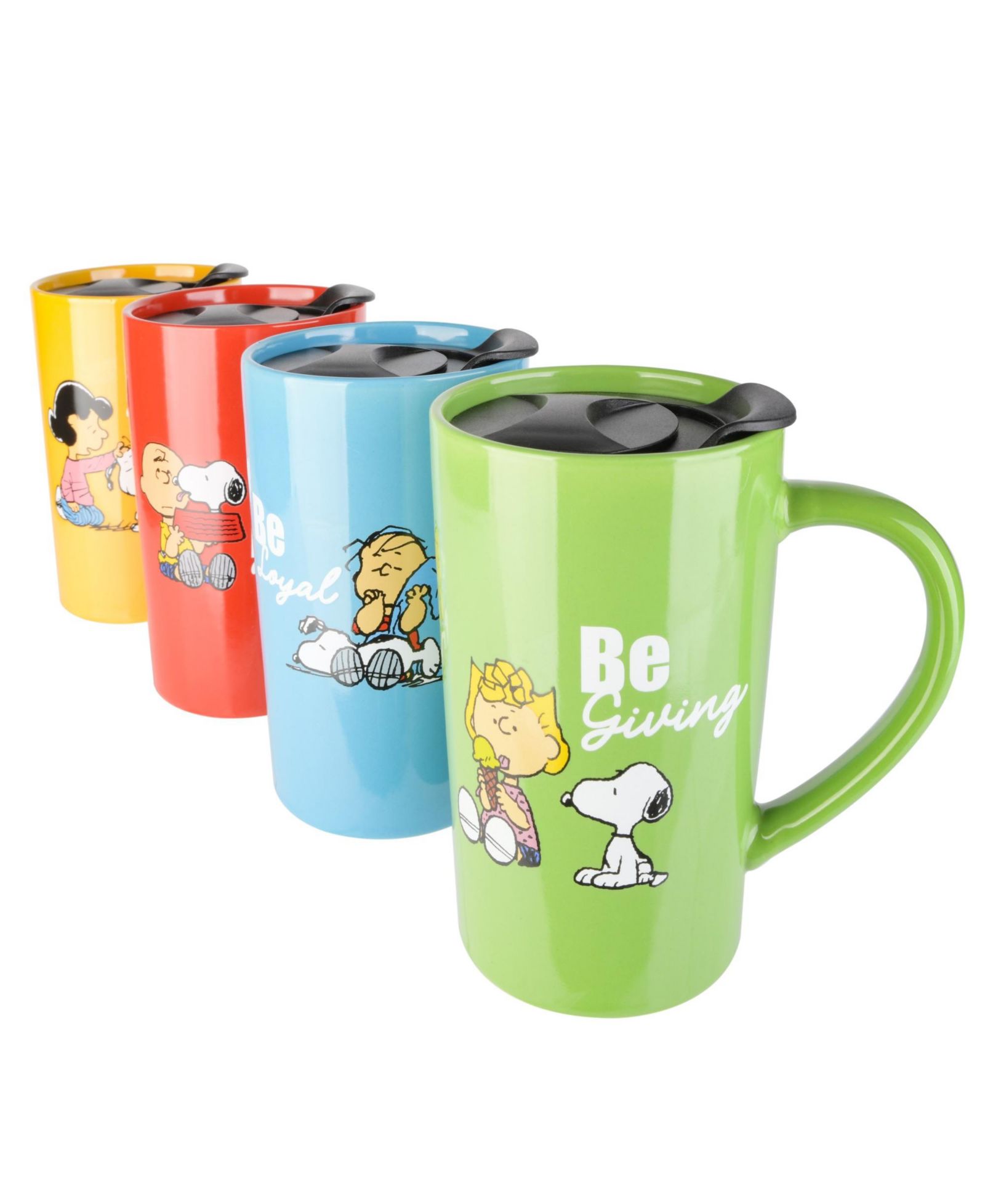 Набор дорожных чашек Peanuts, 4 шт, 18OZ с крышкой