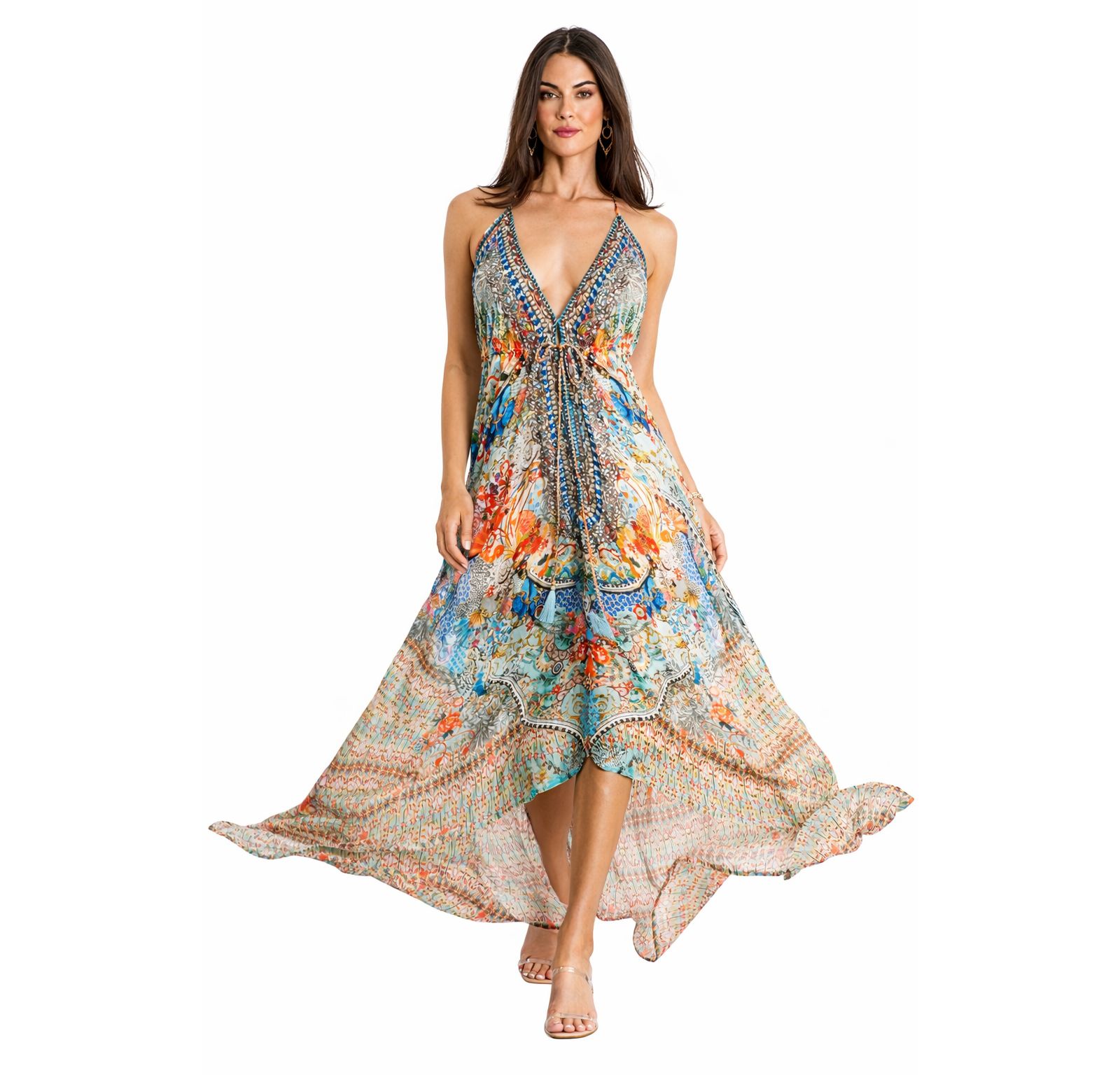 Женское платье La Moda Clothing Maxi Tribal Print Halterneck