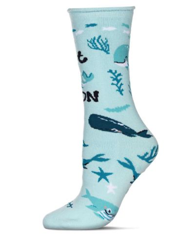 Носки MeMoi Get Whale Soon Greeting Card Crew Socks