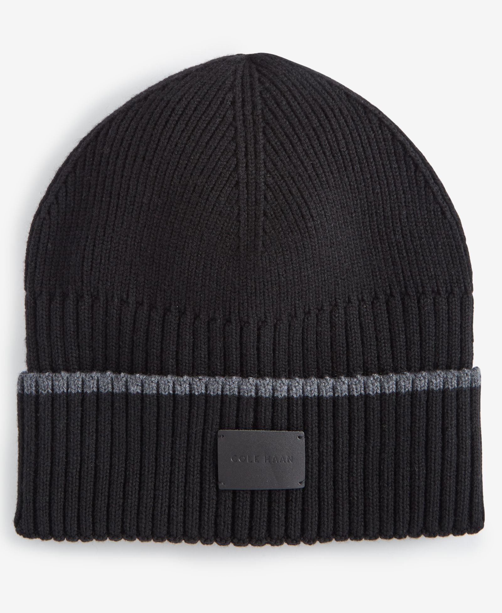 Cole Haan Men's Heritage Ribbed-knit Tipped Cuffed Beanie