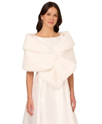 Adrianna Papell Women's Embellished Faux Fur Wrap
