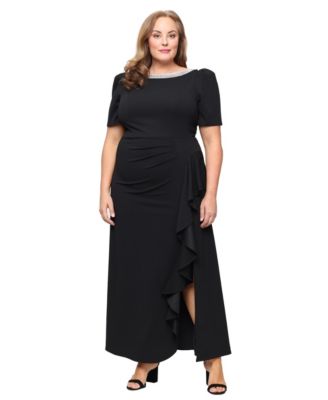 Alex Evenings Женское вечернее платье Plus Size с декором и рюшами на воротнике