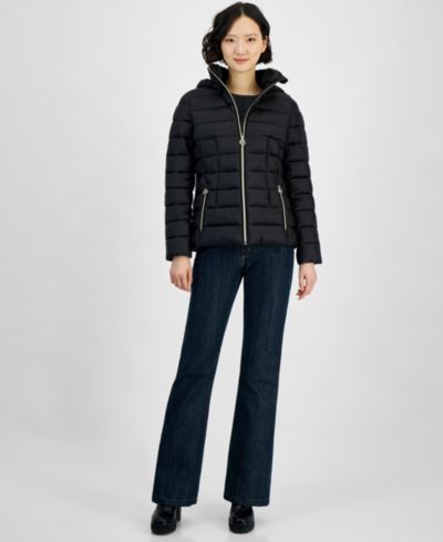Women's Hooded Zip Packable Puffer Coat