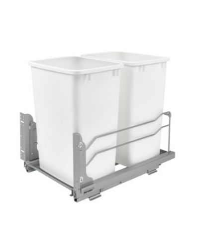 Rev-A-Shelf Double Pull Out Trash Can 35 Qt with Soft-Close, 53WC-1835SCDM-211