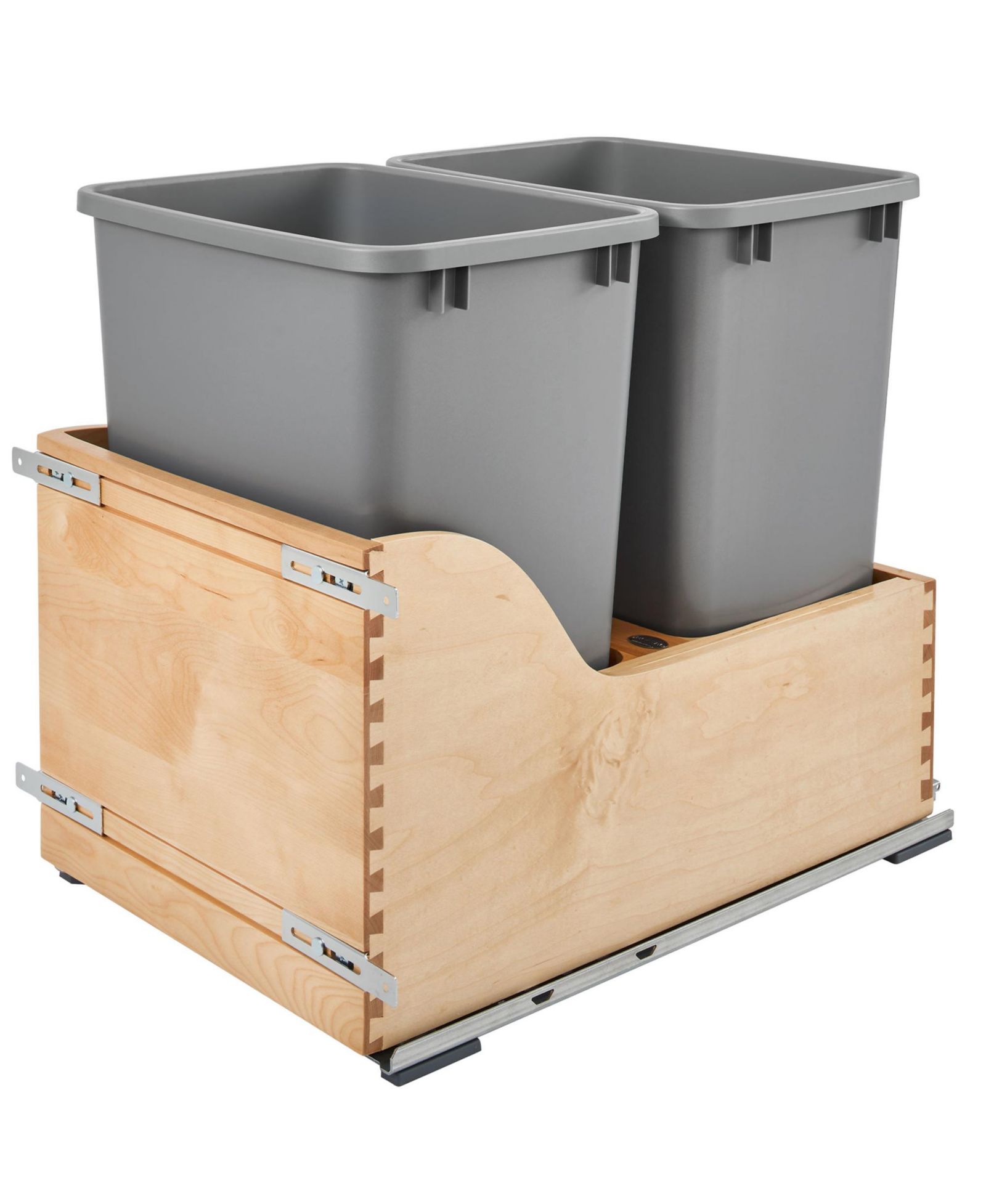 Rev-A-Shelf Двойной выдвижной мусорный контейнер 35 Qt с доводчиком, 4WCSC-1835DM-2