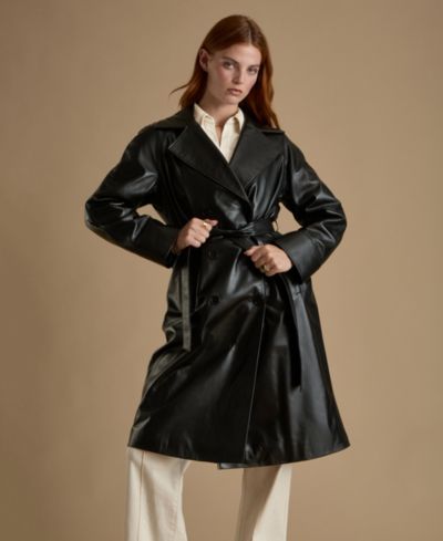 Furniq UK Женский кожаный тренч