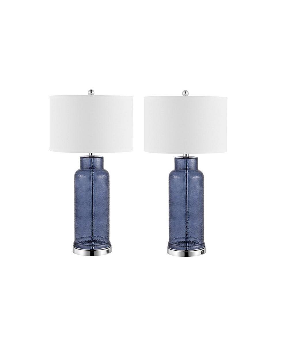 Bottle Table Lamp Set Of 2 W/ USB Port