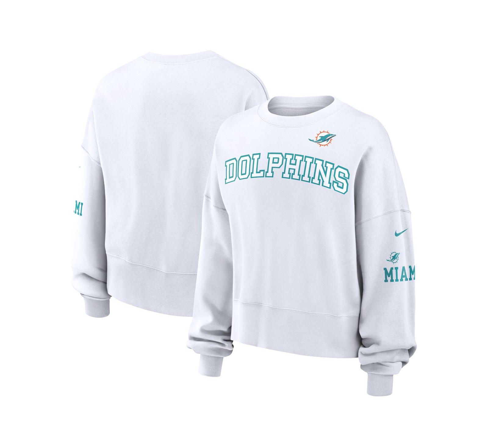 Nike женская укороченная толстовка Miami Dolphins White Oversized Long Sleeve