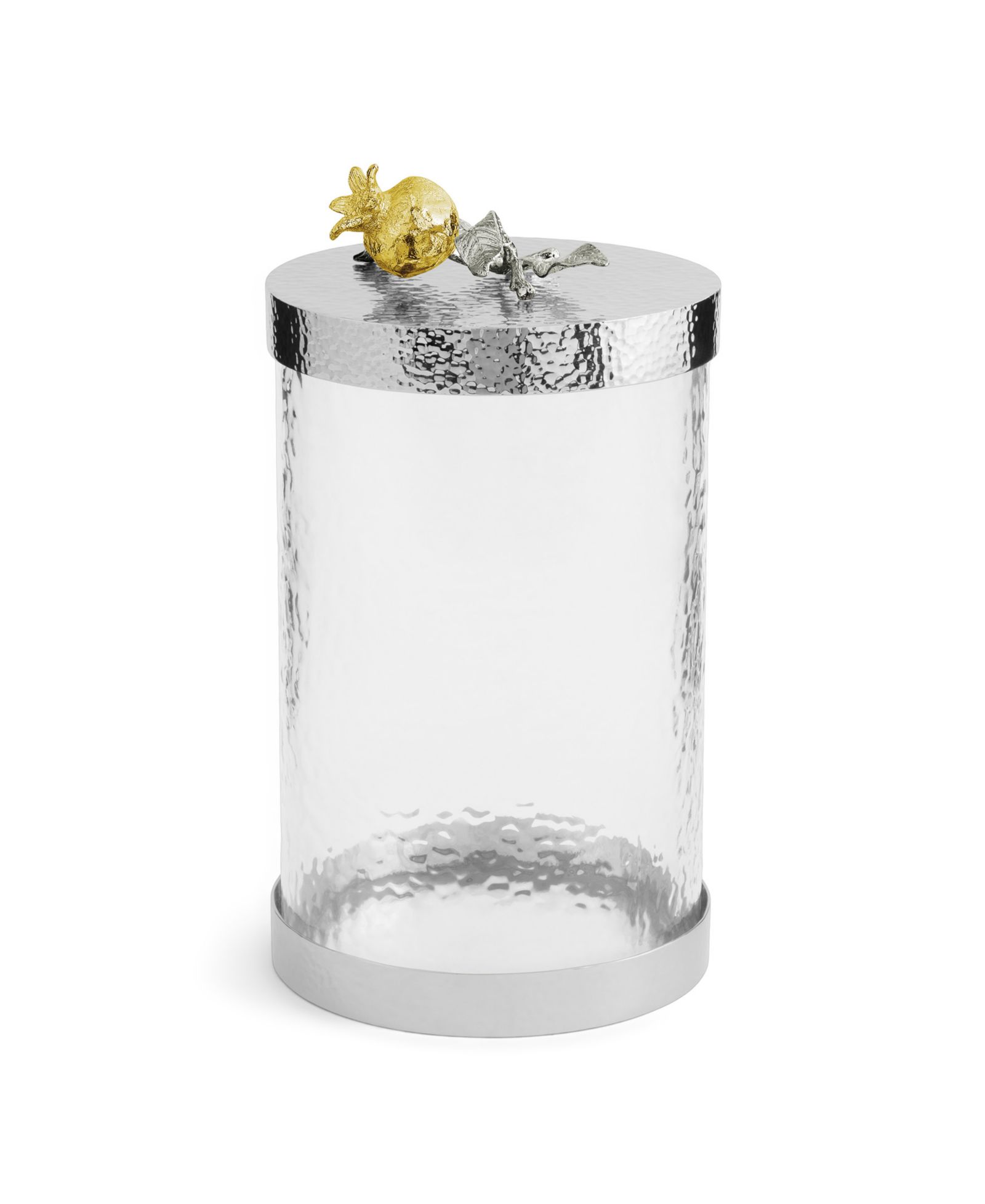 Michael Aram Pomegranate Silver and Gold Medium Canister, 5.31" x 5.31"
