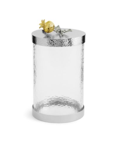 Michael Aram Pomegranate Silver and Gold Medium Canister, 5.31" x 5.31"