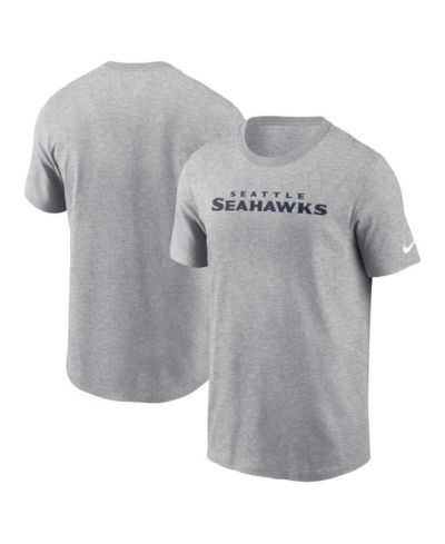 Мужская футболка Nike Seattle Seahawks Primetime Wordmark Essential в меланжевом сером цвете