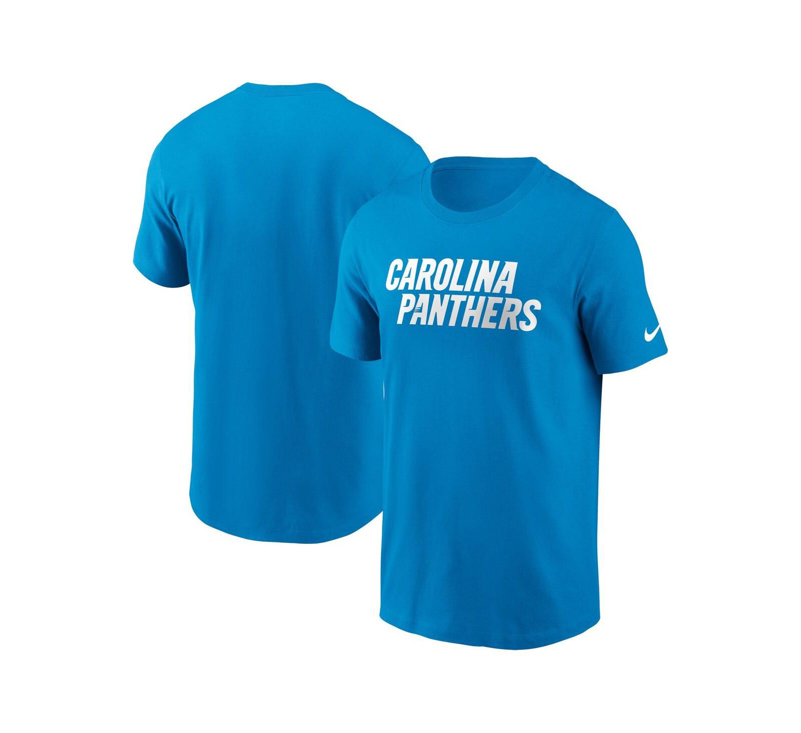 Мужская футболка Nike Blue Carolina Panthers Primetime Wordmark Essential
