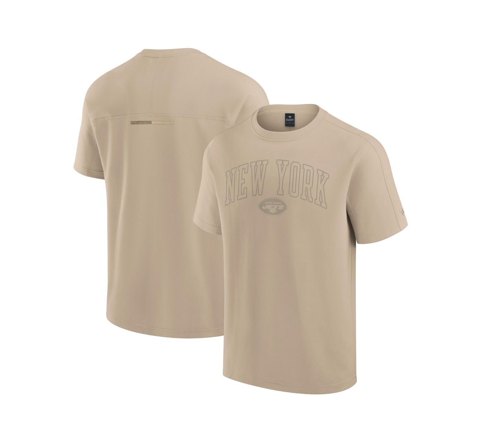 Футболка Fanatics Men's and Women's Khaki New York Jets Elements Heavyweight Tri-Blend