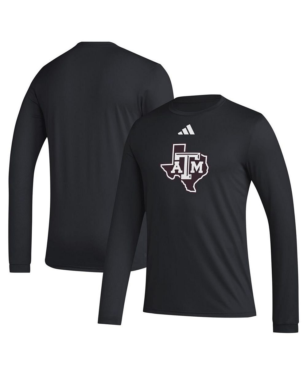 Adidas Men's Black Texas A&M Aggies Primary Locker Logo Pre-Game Long Sleeve T-Shirt
