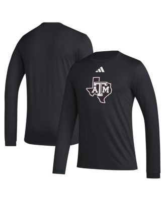 Adidas Men's Black Texas A&M Aggies Primary Locker Logo Pre-Game Long Sleeve T-Shirt