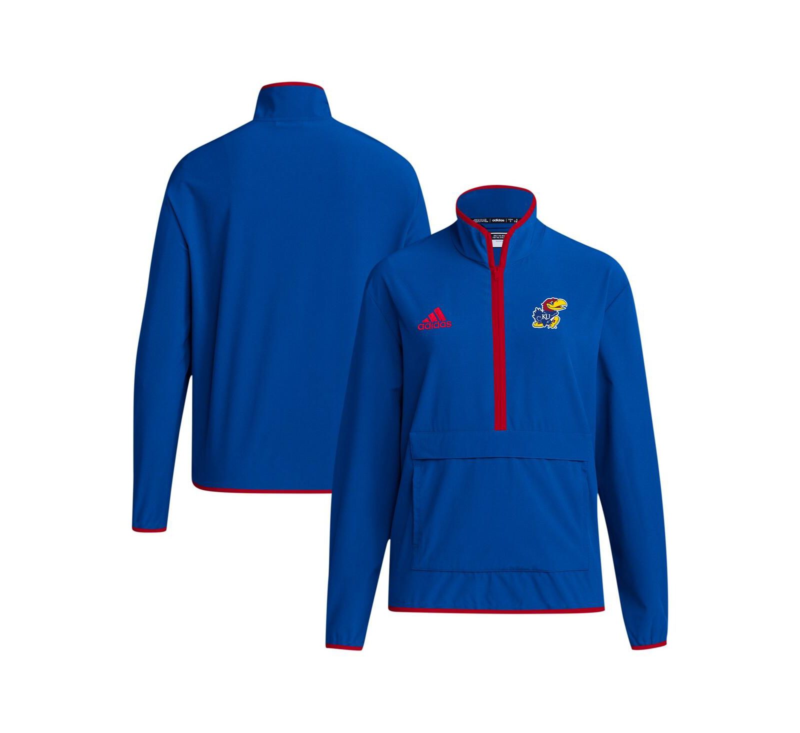 Adidas Men's Royal Kansas Jayhawks Coaches Sideline Half-Zip Jacket