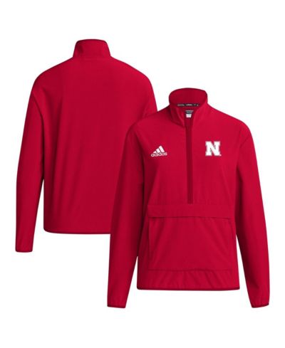Adidas Мужская полумолниерийная куртка Nebraska Huskers Coaches Sideline, алый цвет