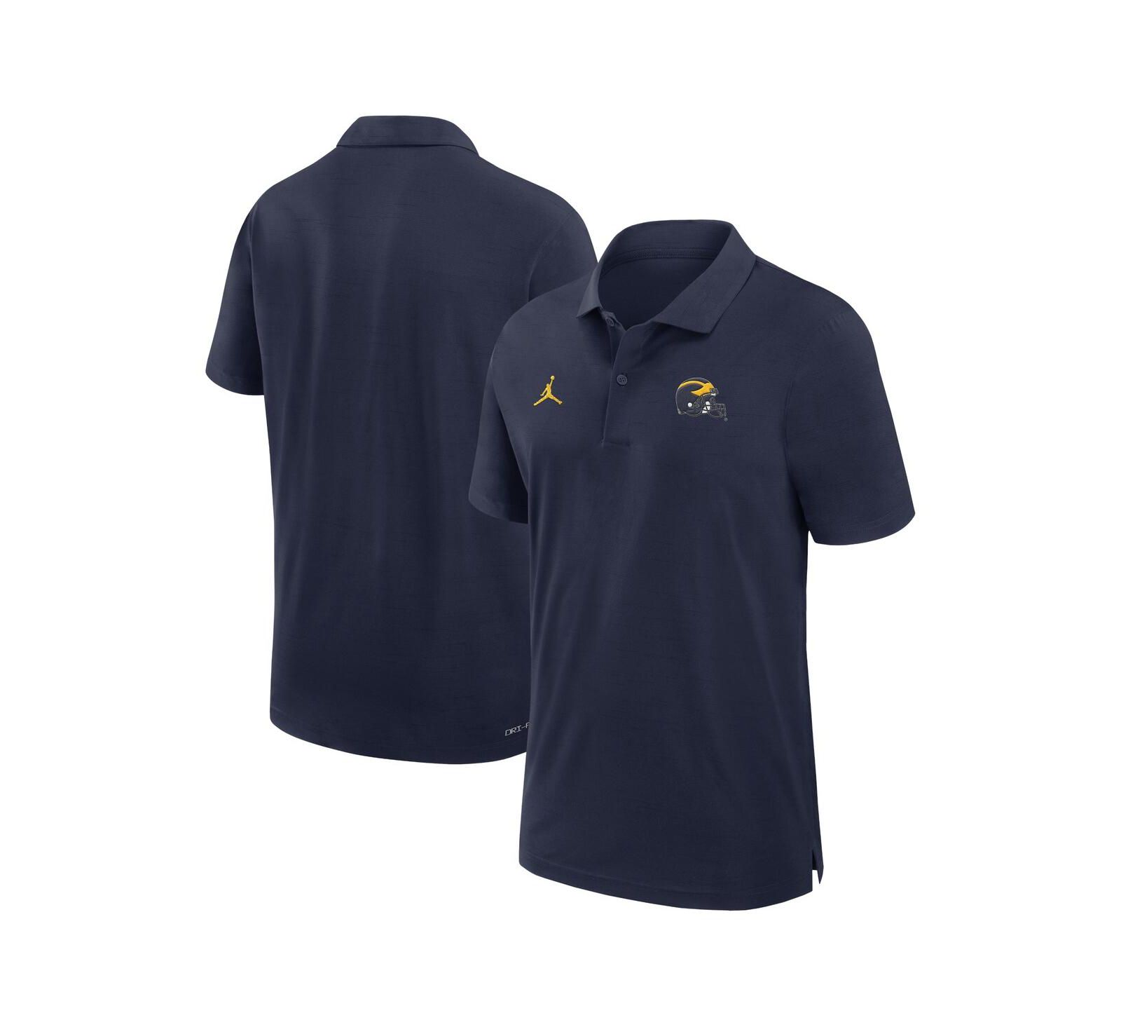 Jordan Men's Navy Michigan Wolverines Sideline Woven Performance Polo